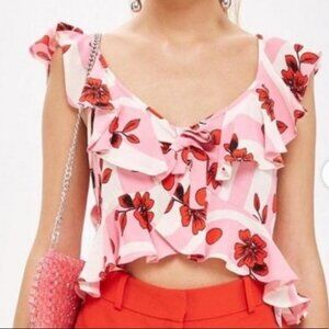 Topshop crop floral top